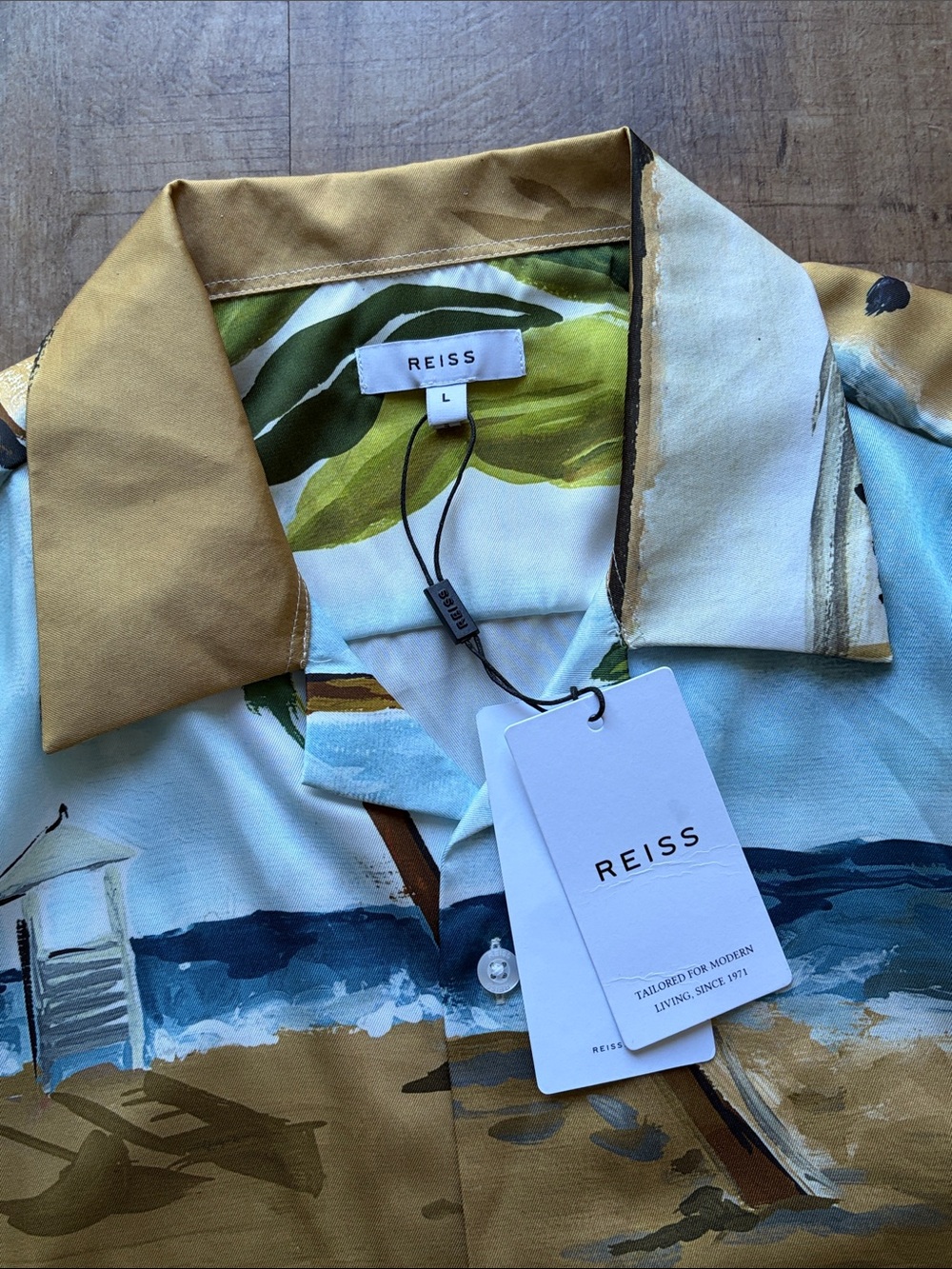 REISS Tomei Hawaiian-print Cuban woven shirt - Picture 4 of 7